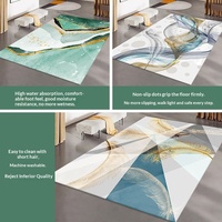 Tapis rectangulaire fin en polypropylène 100% avec envers antidérapant en latex, imperméable, écologique, lavable, pour usage extérieur