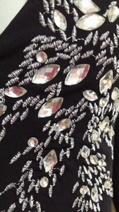 Alta calidad Sexy lentejuelas bordado con cuentas cuello en V manga larga de las mujeres vestido de una pieza mono - Product Image 6