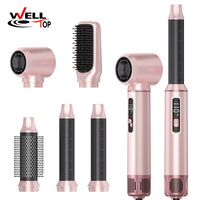Sèche-cheveux et styler ionique 5-en-1 haute vitesse 1000W avec brosse soufflante auto-enroulante pour usage professionnel en salon – Vente en gros