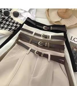 Shorts de costume pour femmes de haute qualité en gros, shorts amples décontractés à cinq quarts avec ceinture, shorts amples pour femmes, pantalon court en forme de A - Product Image 6