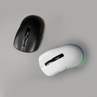 Mouse Gaming Nirkabel Ergonomis Baru 2.4Ghz+BT Dual-mode 5 Tombol dengan Lampu RGB, Daya Baterai, Layar DPI, Kontrol Temperatur NTC