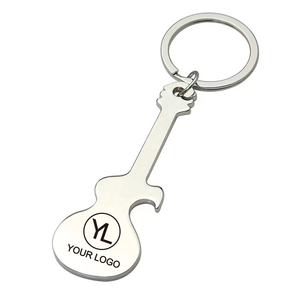 Llavero Abridor de Botellas de Metal con Logotipo Personalizado, Llavero con Forma de Guitarra de Aleación de Zinc para Regalo Promocional - Product Image 1
