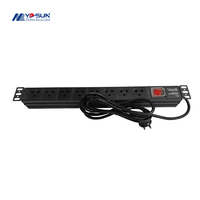 1U 8 Ports Alliage D'aluminium Shell Rack Armoire Unité De Distribution D'alimentation PDU Socket Thaïlande 250V 16A