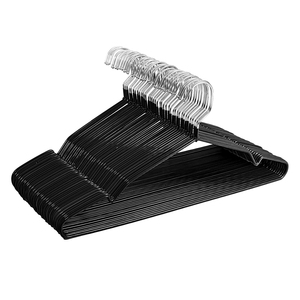 Perchas de Alambre de Acero Inoxidable Plateadas, Forma Rectangular, Resistentes al Óxido, Paquete de 50, para Uso en Armarios, Modernas, Minimalistas, Ahorran Espacio - Product Image 1
