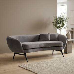 Juego de Sofás Modernos Curvos de Tela con Relleno de Espuma y Patas de Metal, Muebles Tapizados para Sala de Estar, Apartamento/Villa - Product Image 4