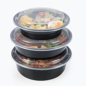 Recipientes Redondos de Plástico PP Aptos para Microondas de 16 oz, 24 oz y 32 oz, con Tapa Hermética, Recipientes Desechables para Alimentos - Product Image 5
