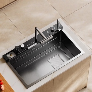Fregadero de cocina grande de un solo seno, lavabo doméstico para lavar verduras, fregadero de acero inoxidable SUS304 de 5.0MM de espesor para lavar platos - Product Image 1