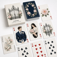 Cartes à Jouer Personnalisées Portrait de Couple Camélia Charleston Aquarelle, 57 x 87 mm, Papier Couché 300 g/m², Ensemble Cadeau