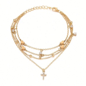 ZYO Bijoux Personnalisés Étanche Nouvelle Mode Bijoux Nouveau Pendentif Croix Cœur Bracelet de Cheville pour Femme Fabrication de Bijoux - Product Image 6