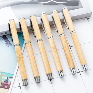 Stylo à bille en bois <span class=keywords><strong>de</strong></span> <span class=keywords><strong>bambou</strong></span> avec capuchon personnalisé, logo personnalisé, cadeau publicitaire pour hôtel, bureau, étudiant, 1,0 mm - Product Image 1