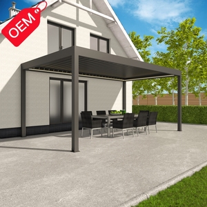 Guangdong Guangzhou Gazebo extérieur moderne de luxe Jardin Pergola en aluminium bioclimatique Kits de système de toit persienne étanche - Product Image 1