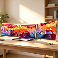 Électronique grand public : Moniteur double écran 15,3 pouces pour ordinateur portable, avec pilote DisplayLink pour Mac et Windows