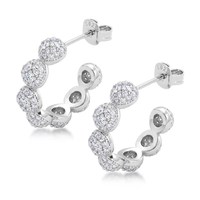 S925 Sterling Silber Moissanit 5-Krappen-Blumen-Ohrstecker Runder Schliff Solitär Trendige Hochzeits-Verlobungs-Geschenkidee für Sie