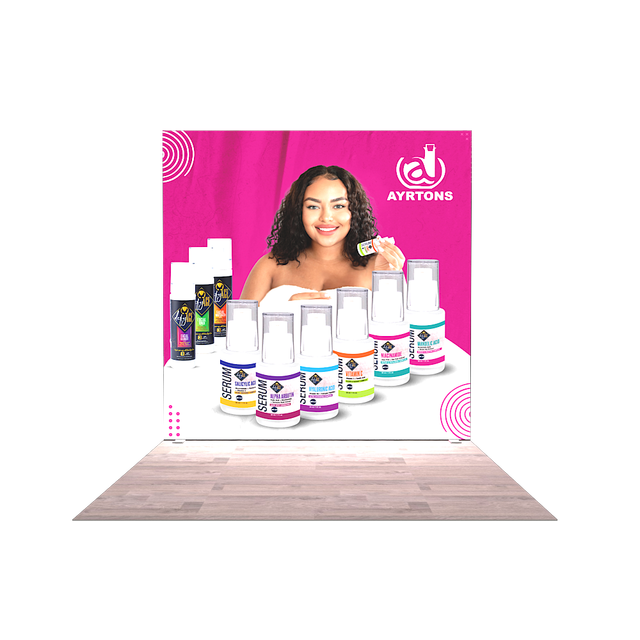 Tool Free 10x10 Aluminum SEG Fabric Edge Lit Backdrop Display Custom Print Portable Tradeshow Light Box