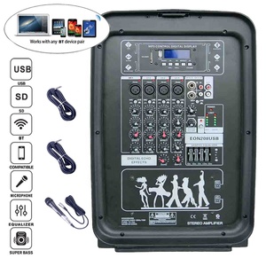 Audio profesional 800W 4 canales inalámbrico Karaoke Set 2x8 \ "Metal plástico al aire libre AC altavoces micrófonos Powered <span class=keywords><strong>Mixer</strong></span> Boxed Personal - Product Image 5