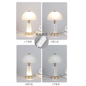 Mushroom Shape Glass Table Lamp <b>Led</b> Warm White <b>Light</b> <b>Plug</b> <b>In</b> Tap Control For Bedroom Living Room Decorative Night <b>Light</b> - Product Image 4