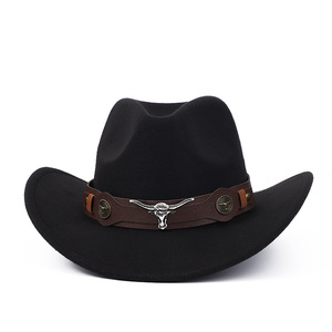 Sombrero de Vaquero de Moda Casual para Fiesta, con Banda de Cuero de Cabeza de Vaca, Estilo <span class=keywords><strong>Jazz</strong></span>, Otoño Invierno 2025, Gran Venta - Product Image 6