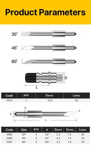 30/45/60 градусов Roland нож для резки лезвий CB15U Гравировка режущие лезвия держатель инструмента 60 градусов плоттер 3485