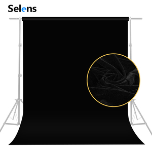 Fondale Fotografico Nero Selens 10x5ft, Tessuto Vellutato Non Riflettente per Studio, Sfondo per Ritratti e Accessori Fotografici - Product Image 1