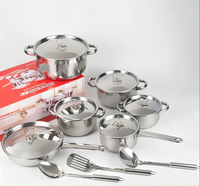 Ensemble de casseroles en acier inoxydable 15 pièces, design minimaliste moderne, compatible lave-vaisselle et four, casseroles et poêles en acier inoxydable avec couvercles