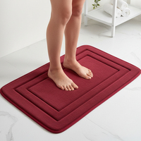Tapis de bain en polyester absorbant à séchage rapide, à poils doux, antidérapant, pour salle de bain, chambre et entrée