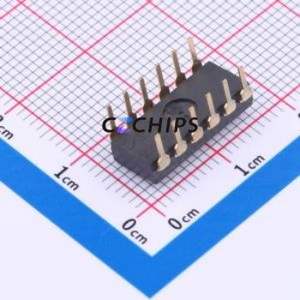 DSIC06LHGET DIP Switch Switch Flat Toggle, Raised Type Single Pole Single Throw 6 PC Pin - Product Image 2