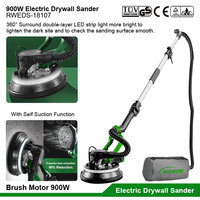 Outils électriques industriels 900W ponceuse électrique à mastic pour cloisons sèches lumière LED poussière vide surface murale girafe ponceuse