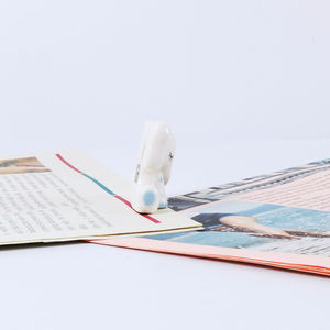 تماثيل فيل صغيرة من السيراميك الأبيض بتصميم كرتوني لطيف للديكور المنزلي الداخلي، بأسلوب كلاسيكي ومتين ومزجج، هدية زخرفية بالجملة - Product Image 6