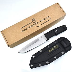 Cuchillo de Caza EDC para Exteriores ER, Acero S30V, 5.8mm de Grosor, Mango de Goma, OEM, DIY, Apertura Rápida con Botón Deslizante - Product Image 1