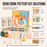 Kit de poterie à séchage à l'air sans four, outils de sculpture, peinture acrylique, vernis brillant, coffret cadeau, pour débutants, DIY, personnalisable, OEM, ODM, vente en gros