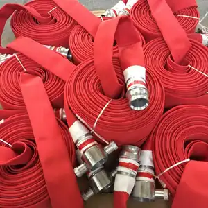 Garanzia di qualità manichetta antincendio a pressione di lavoro da giardino manichetta antincendio rossa rivestita in pvc con rivestimento singolo in poliestere