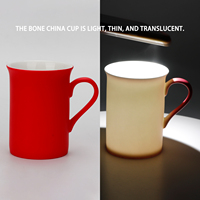 Mug promotionnel personnalisé en céramique fine translucide, en porcelaine écologique, vierge pour sublimation, vente en gros