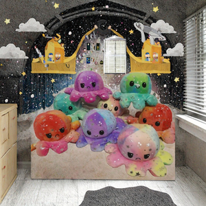 Peluche de Pulpo Reversible de Dibujos Animados, Divertido, Abrazable, Feliz y <span class=keywords><strong>Triste</strong></span>, Relleno de Algodón PP, Unisex de 8 a 13 Años - Product Image 3