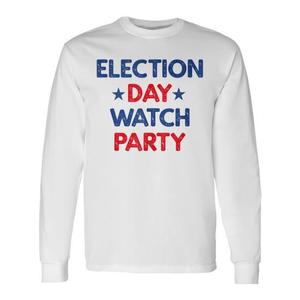 T-shirt à manches longues blanc pour fête de vote électorale, taille adulte - Product Image 1