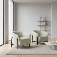 Fauteuil de salon moderne en bois massif et velours, design italien, pour hôtel, bistro, salon, bureau, chambre à coucher