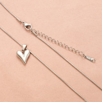 Amour En Acier Inoxydable Coeur Collier Mode Romantique Pendentif Serpent Os Chaîne Poli Coeur Charme Collier