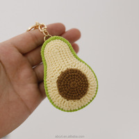 Porte-clés pendentif avocat en crochet fait main, mignon et tendance, objet décoratif au design Kawaii
