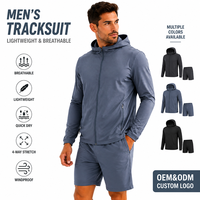 Ensemble short à capuche pour homme, tenue d'entraînement légère, vêtements de sport décontractés, respirants et extensibles pour la course à pied, la salle de sport et les activités de plein air