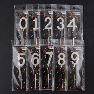 ของตกแต่งวันเกิดคริสตัลโลหะพรีเมียมแบบขายส่ง ตัวเลข 0-9 สำหรับงานฉลองครบรอบ งานอีเว้นท์ ตัวเลขประดับเค้กประดับเพชรระยิบระยับ - Product Image 3