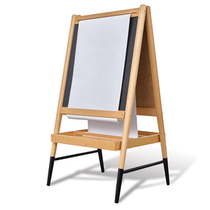 Chevalet d'art en bois 3 en 1 pour enfants avec tableau <span class=keywords><strong>magnétique</strong></span> double face, tableau effaçable à sec <span class=keywords><strong>et</strong></span> rouleau de papier - Product Image 1