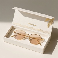 Emballage cadeau en carton magnétique d'usine de flexographie, estampage à chaud dorée, boîte cadeau pour lunettes avec logo personnalisé