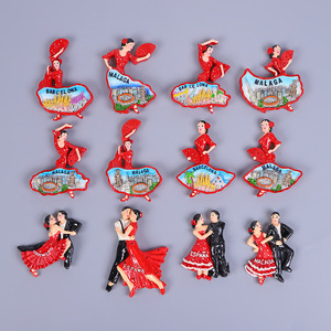 Imán de Resina 3D de Bailarina de Flamenco, <span class=keywords><strong>Barcelona</strong></span>, España, Recuerdo, Regalo Turístico, Adhesivo Magnético - Product Image 1