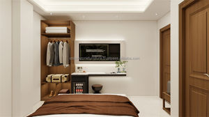 Muebles Modernos para Suite Estándar de Hotel 3 Estrellas, Juego de Dormitorio King con Estructura de Cama de Madera, Armario, Sofá y Mesa de Bar - Product Image 4