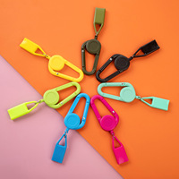 Clip de fixation rectangulaire en PVC+ABS pour porte-briquet portable, avec enrouleur rétractable moderne et logo personnalisable