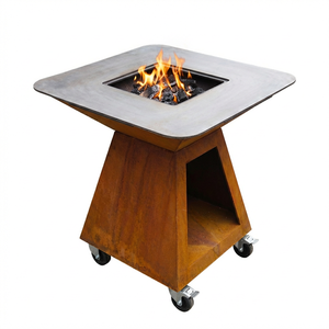 <span class=keywords><strong>Barbecue</strong></span> Moderno da Esterno in Acciaio Corten con Braciere a Legna per Giardino, Griglia a <span class=keywords><strong>Carbone</strong></span> in Acciaio Resistente alle Intemperie - Product Image 2