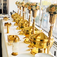 Plat à Frotter Chaud Vente 9L pour Fête Mariage, Équipement avec Couvercle Suspendu, Chauffe-Plats de Buffet Traiteur Professionnel, Kit Réchaud Alimentaire