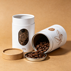 Custom Kraft Paper Tubes With Metal Lid for Tea <b>Coffee</b> Package - Product Image 6