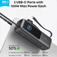 Anker Zolo A1695 25000mAh 165W Power Bank ultra-rapide avec câble double rétractable Type-C pour iPhone/Samsung/Xiaomi et ordinateurs portables