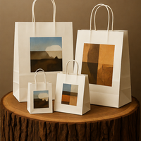 Sacs en papier kraft écologiques imprimés avec logo personnalisé, boîtes de luxe, mini sacs cadeaux pour bijoux, emballages de remerciement de marque pour le shopping