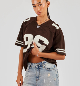 T-Shirt Sportiva Estiva da Donna con Scollo a V, Maniche Corte, Stampa Lettering, Traspirante in Rete 100% Poliestere, Modello Corto - Product Image 2